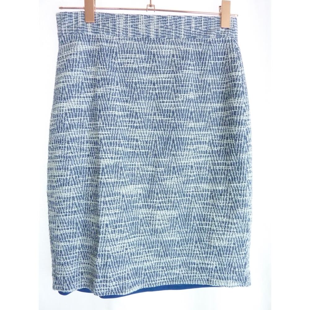 Banana Republic Blue White Knit Pencil Skirt 0